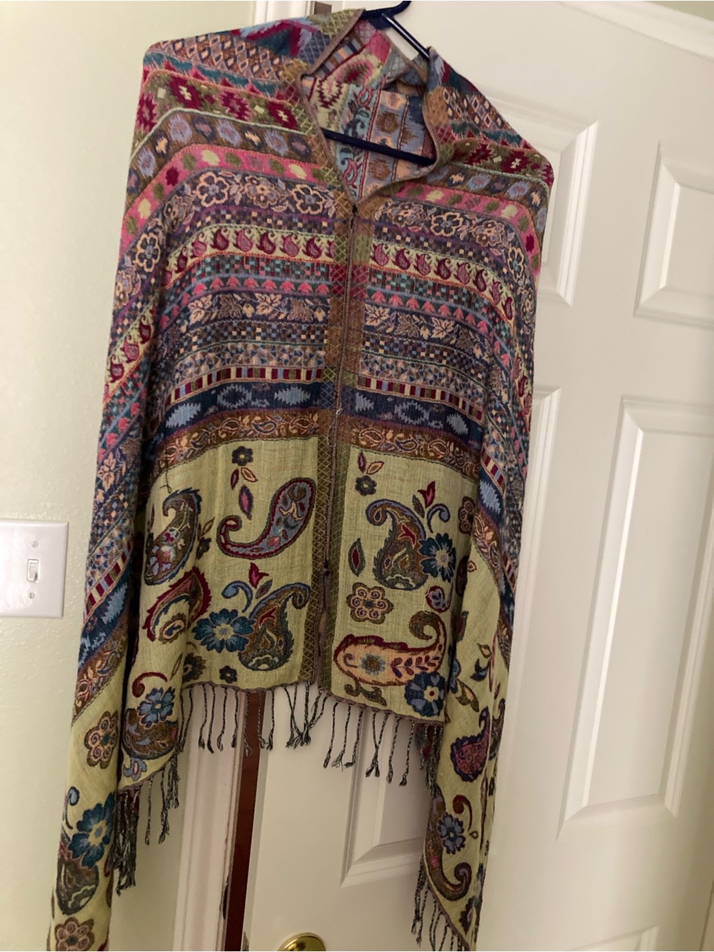 Paisley & Floral Hooded Shawl Wrap - Multicolor Pashmina